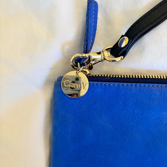 Black and Blue Clare V. Foldover Clutch - Picture 3 of 5